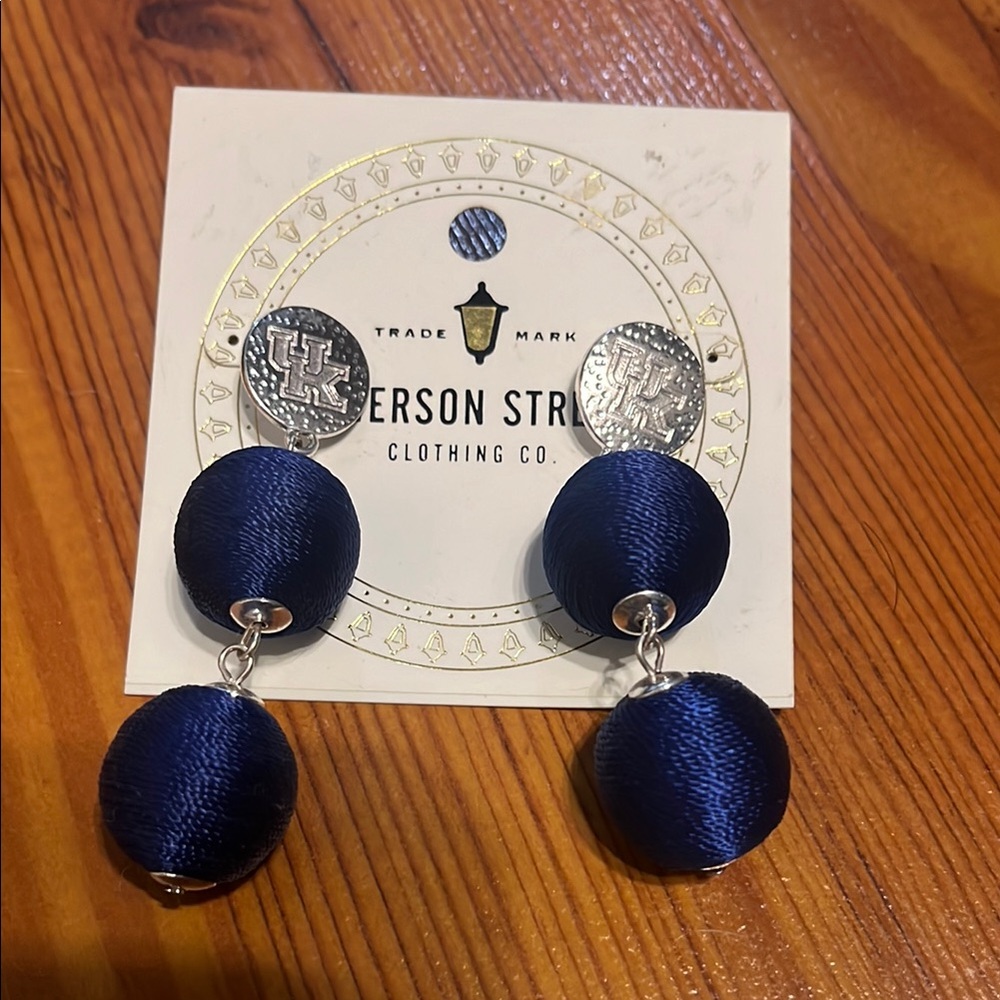 Blue and Silver Tiered Statement Earrings